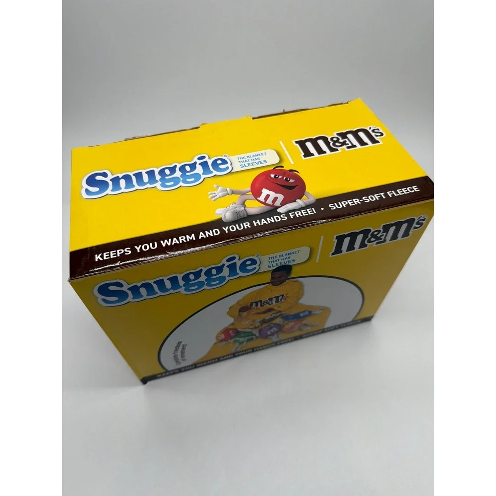 Snuggie M&Ms Yellow Wearable Fleece Blanket with Sleeves SNA57104 71x54 New